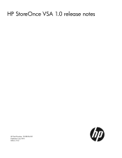 HP StoreOnce D2D4312 HP StoreOnce VSA 1.0 release notes