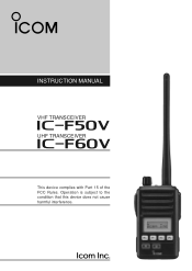 Icom F50V / F60V Instruction Manual