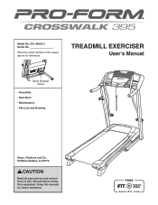 ProForm Crosswalk 395 Treadmill English Manual