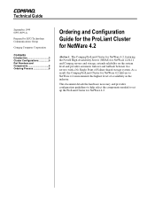 HP ProLiant 1850R Ordering and Configuration Guide for the ProLiant Cluster for NetWare 4.2