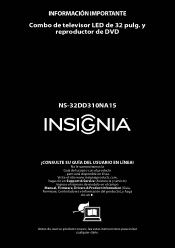 Insignia NS-32DD310NA15 Important Information (Spanish)