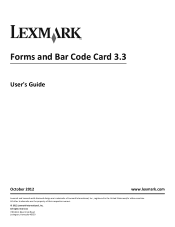 Lexmark MS810de Forms and Bar Code Card User's Guide