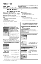 Panasonic BB-HCM580A Setup Guide