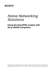 Sony PCV-RX480DS Home Networking Solutions Manual
