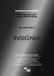 Insignia NS-29LD120A13 Important Information (French)