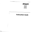 Pfaff 213 Owner's Manual