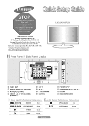 Samsung LN32A540P2D Quick Guide (easy Manual) (ver.1.0) (English)