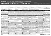 Yamaha HS850 Owner's Manual