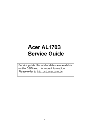 Acer AL1703 AL1703 Service Guide