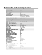 HP Pavilion t200 HP Pavilion Desktop PCs - (English) Motherboard Specifications (fcs)
