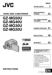 JVC GZ-MG20US Instructions