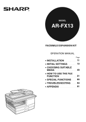 Sharp ARFX13 Operation Manual