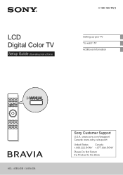 Sony KDL-32EX40B Setup Guide (Operating Instructions)