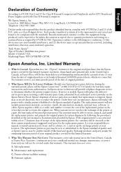 Epson WorkForce Pro WF-C878R Notices and Warranty for U.S. and Canada