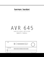 Harman Kardon AVR 645 Owners Manual