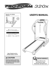 ProForm 320x Treadmill English Manual