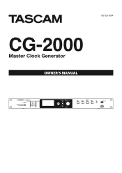 TASCAM CG-2000 Owners Manual