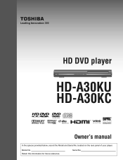 Toshiba HD-A30 Owners Manual