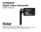 Vivitar DVR 865HD DVR865HD User Manual