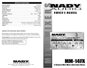 Nady MM-14FX Manual
