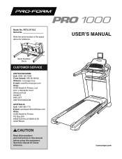 ProForm Pro 1000 Instruction Manual