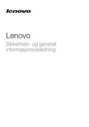 Lenovo IdeaPad N585 (Norwegian) Safty and General Information Guide