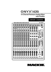 Mackie Onyx 1620i Owner's Manual