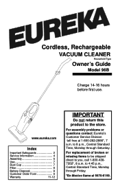 Electrolux 96DZ Owners Guide