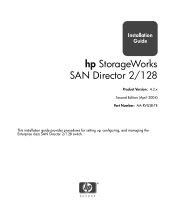 HP StorageWorks 2/128 HP StorageWorks SAN Director 2/128 Installation Guide, V4.2.x (AA-RVUSB-TE, April 2004)