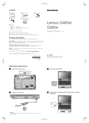 Lenovo G460e Lenovo G460e/G560e Setup Poster V1.0