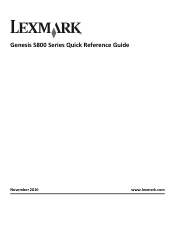 Lexmark Genesis S815 Quick Reference Guide