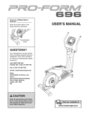 ProForm 696 Elliptical Uk Manual