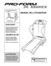 ProForm X 820 Treadmill French Manual