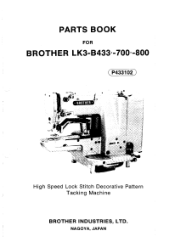 Brother International LK3-B433 700-800 Parts Manual - English