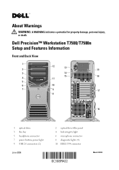 Dell Precision T7500 Setup and Features Information Tech Sheet