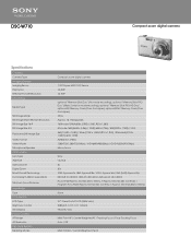 Sony DSC-W710 Marketing Specifications (Silver model)