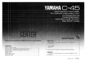 Yamaha C-45 Owner's Manual