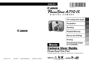 Canon A710 PowerShot A710 IS Camera User Guide Basic