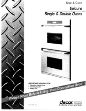 Dacor ECS230 User Manual - Epicure Wall Oven
