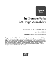HP 316095-B21 FW V06.XX/HAFM SW V08.02.00 HP StorageWorks SAN High Availability Planning Guide (AA-RS2DD-TE, July 2004)