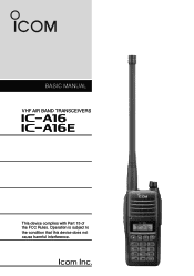 Icom IC-A16 Basic Manual