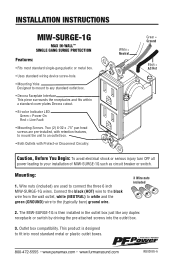 Panamax MIW-SURGE-1G Manual