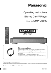 Panasonic DMP-UB900 Operating Manual