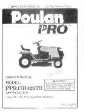 Poulan PPR17H42STB User Manual