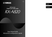 Yamaha RX-A820 Easy Start Guide