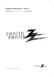 Zenith C27F33 Operating Guide