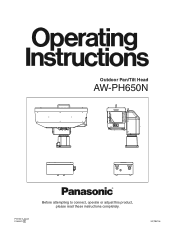 Panasonic AW-PH650NK1 AW-PH650 Operating Instructions