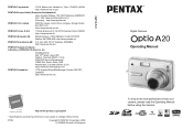 Pentax OPTIOA20 Operation Manual