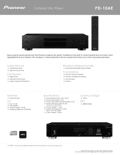 Pioneer PD-10AE Product Sheet