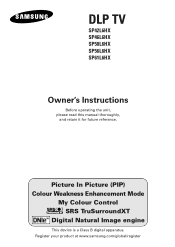 Samsung SP61L6HX Owners Instructions